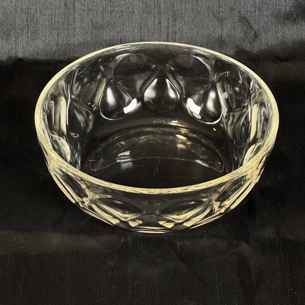 Vintage Pyrex Clear Glass Mixing & Serving Bowl Teardrop Thumbprint 7.5" 2133-C‎